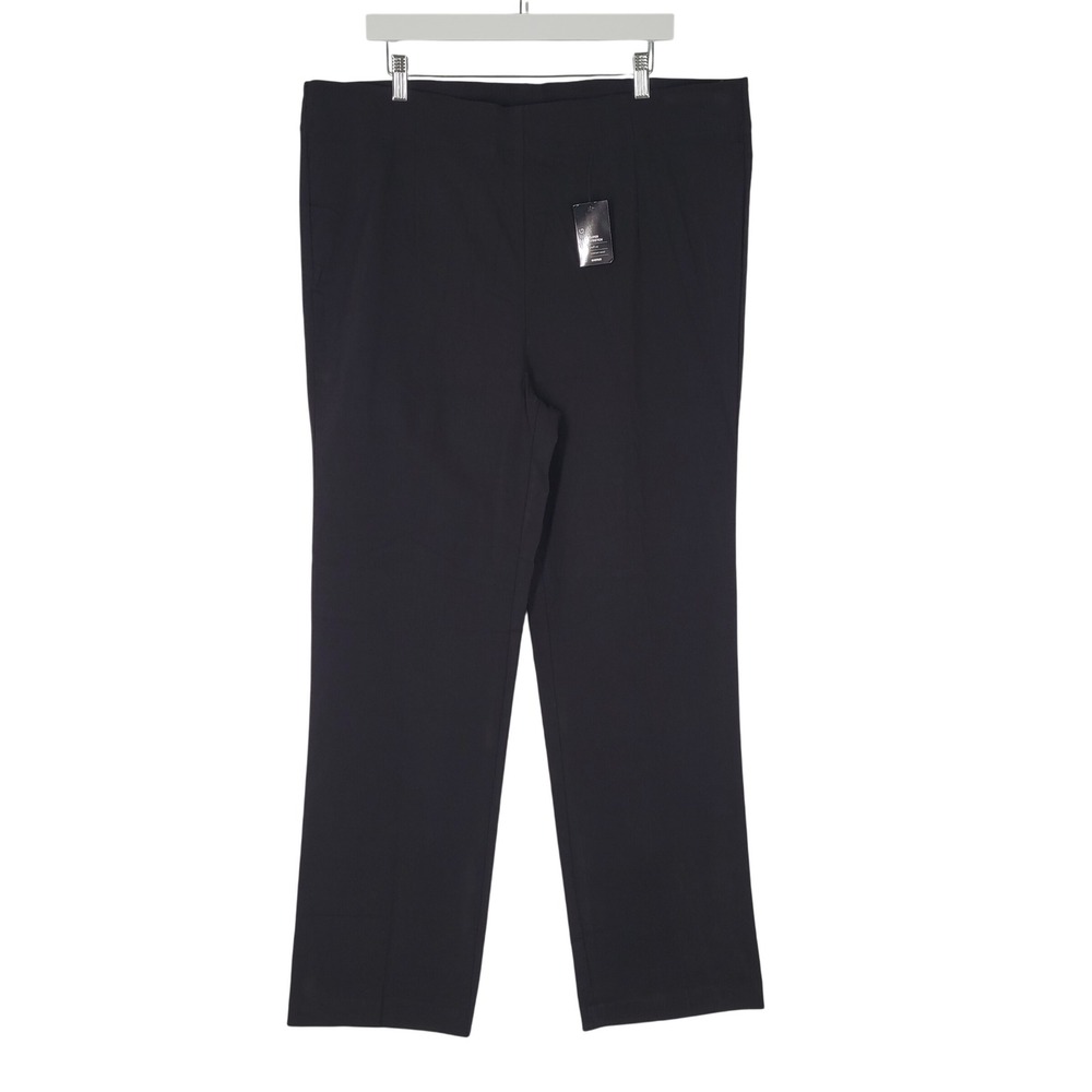 Avenue Super Stretch Bootcut Tall Pants Women 24 Black High Rise Trousers Office
